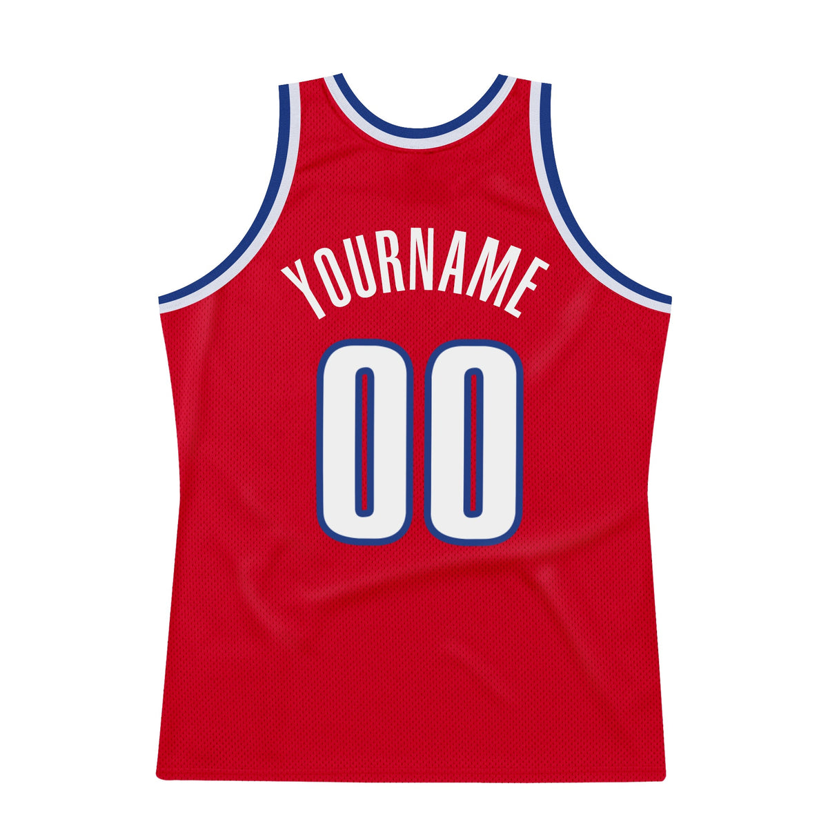Custom Red White-Royal Authentic Throwback Basketball Jersey Limited