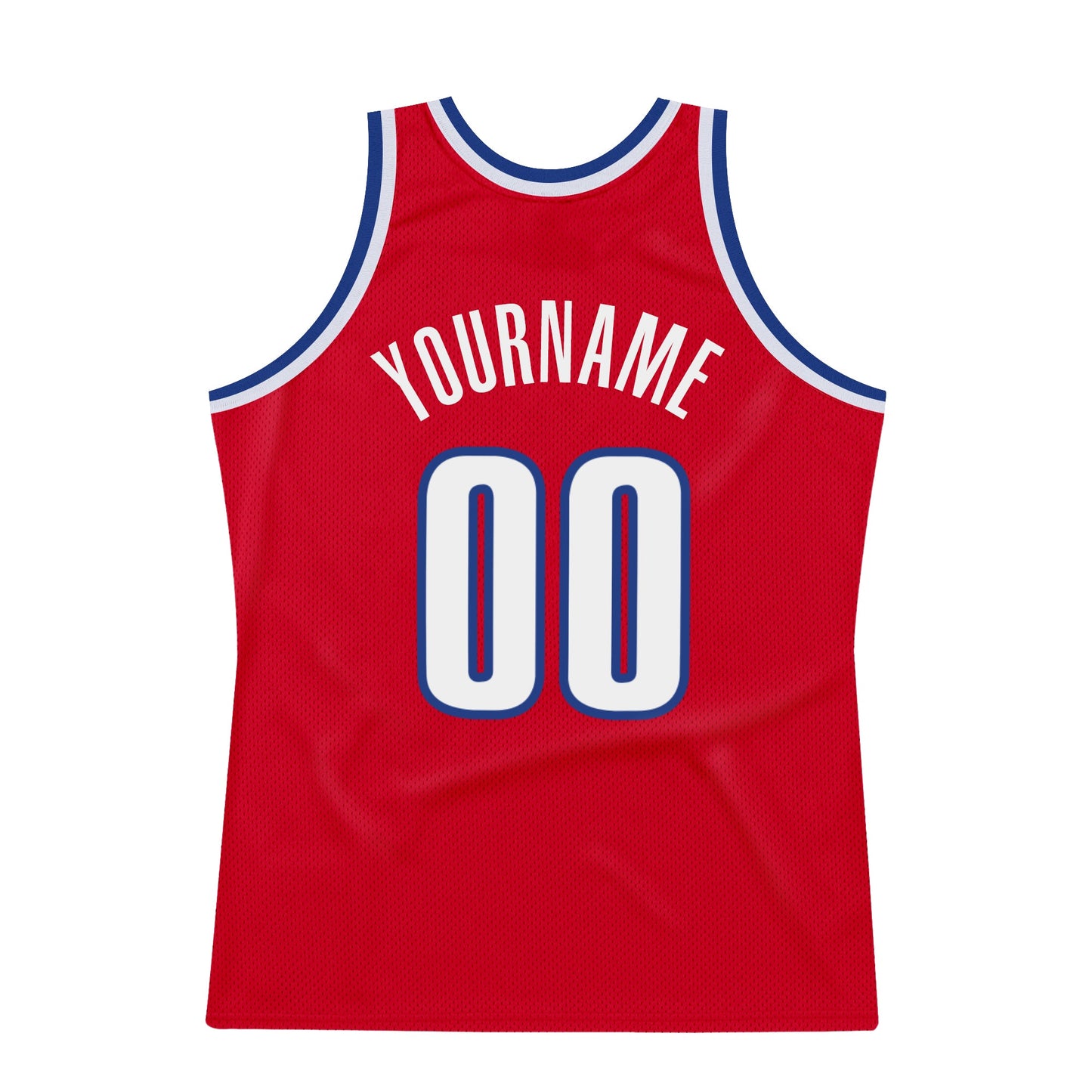 Custom Red White-Royal Authentic Throwback Basketball Jersey Limited