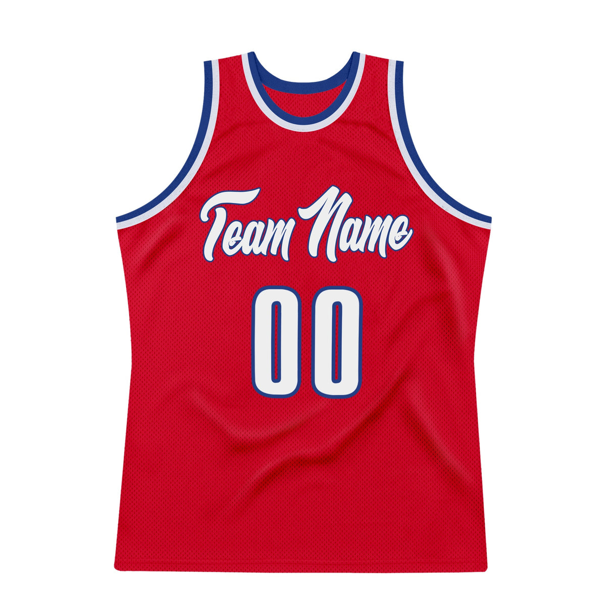 Custom Red White-Royal Authentic Throwback Basketball Jersey Limited
