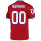 Custom Red White-Royal Mesh Authentic Throwback Football Jersey Limited