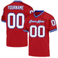 Custom Red White-Royal Mesh Authentic Throwback Football Jersey Limited