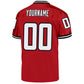 Custom Red White-Black Mesh Authentic Throwback Football Jersey Limited