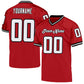 Custom Red White-Black Mesh Authentic Throwback Football Jersey Limited