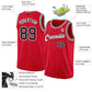 Custom Red White Pinstripe Black-White Authentic Basketball Jersey Limited