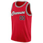 Custom Red White Pinstripe Black-White Authentic Basketball Jersey Limited