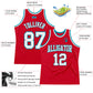 Custom Red White-Teal Authentic Throwback Basketball Jersey Limited