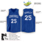 Custom Royal White Classic Tops Tank Top Basketball Jersey Limited
