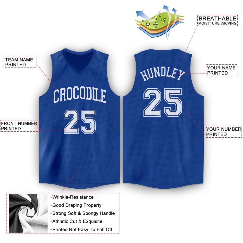 Custom Royal White Classic Tops Tank Top Basketball Jersey Limited