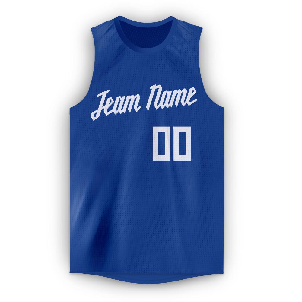 Custom Royal White Round Neck Basketball Jersey Limited