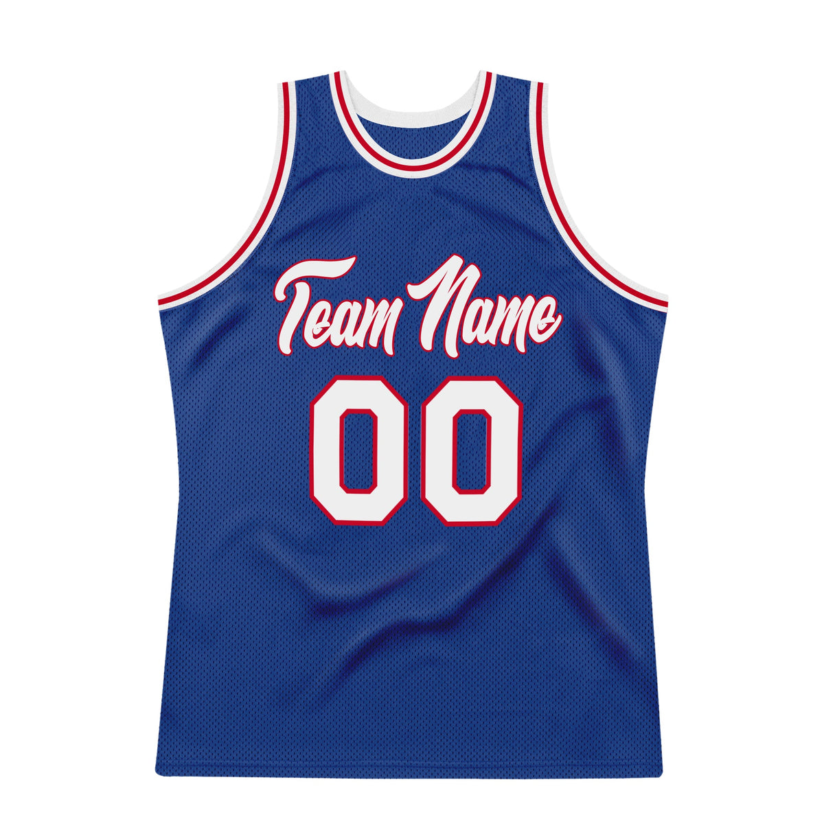 Custom Royal White-Red Authentic Throwback Basketball Jersey Limited