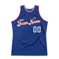 Custom Royal White-Red Authentic Throwback Basketball Jersey Limited