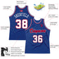 Custom Royal White-Red Authentic Throwback Basketball Jersey Limited