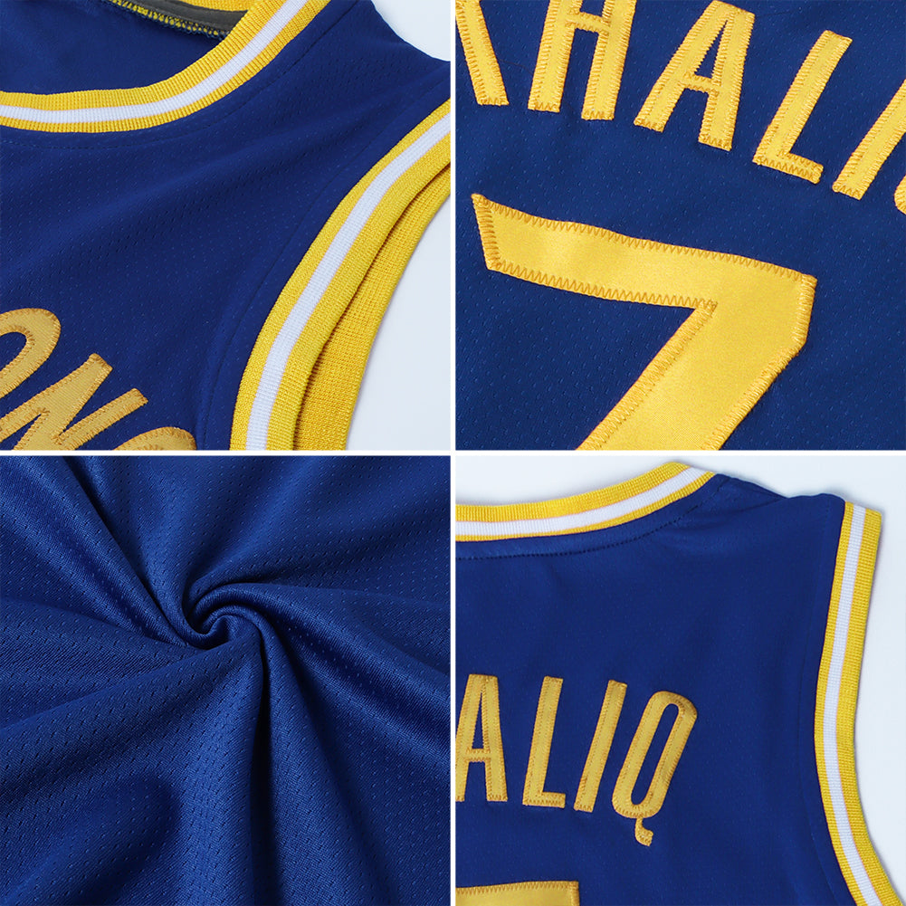 Custom Royal White-Red Authentic Throwback Basketball Jersey Limited