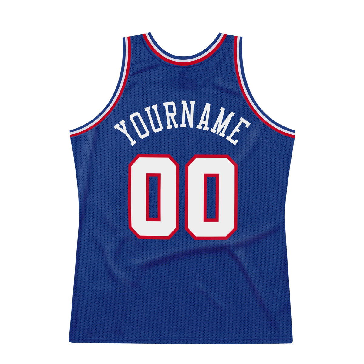 Custom Royal White-Red Authentic Throwback Basketball Jersey Limited