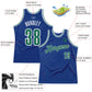 Custom Royal Kelly Green-White Authentic Throwback Basketball Jersey Limited
