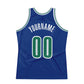 Custom Royal Kelly Green-White Authentic Throwback Basketball Jersey Limited