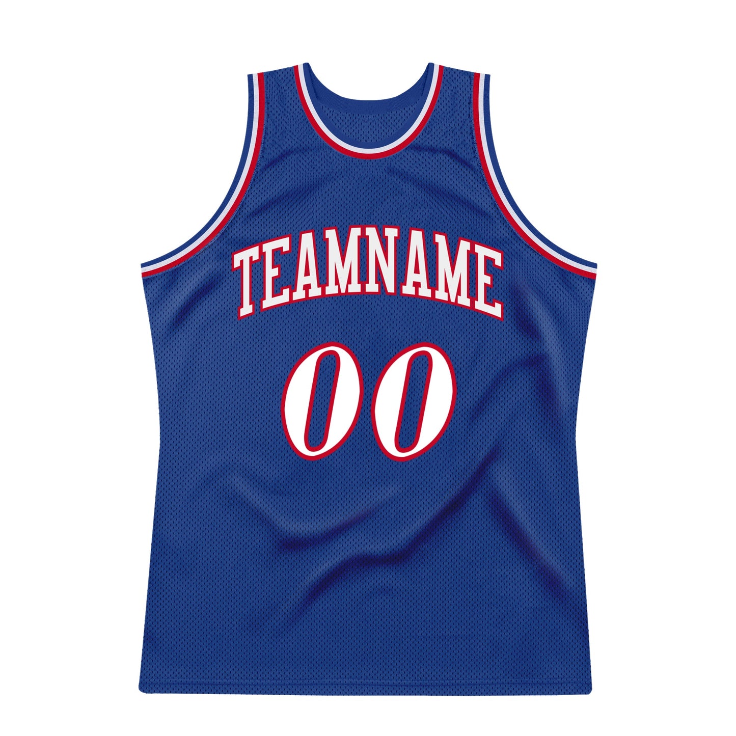 Custom Royal White-Red Authentic Throwback Basketball Jersey Limited