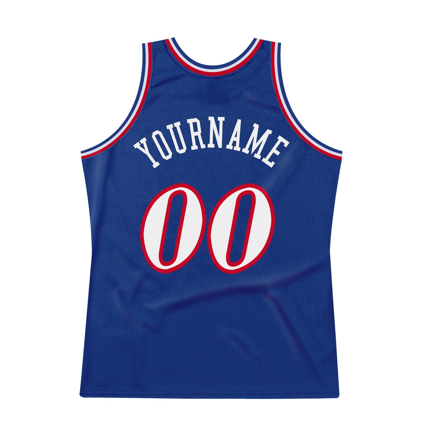Custom Royal White-Red Authentic Throwback Basketball Jersey Limited