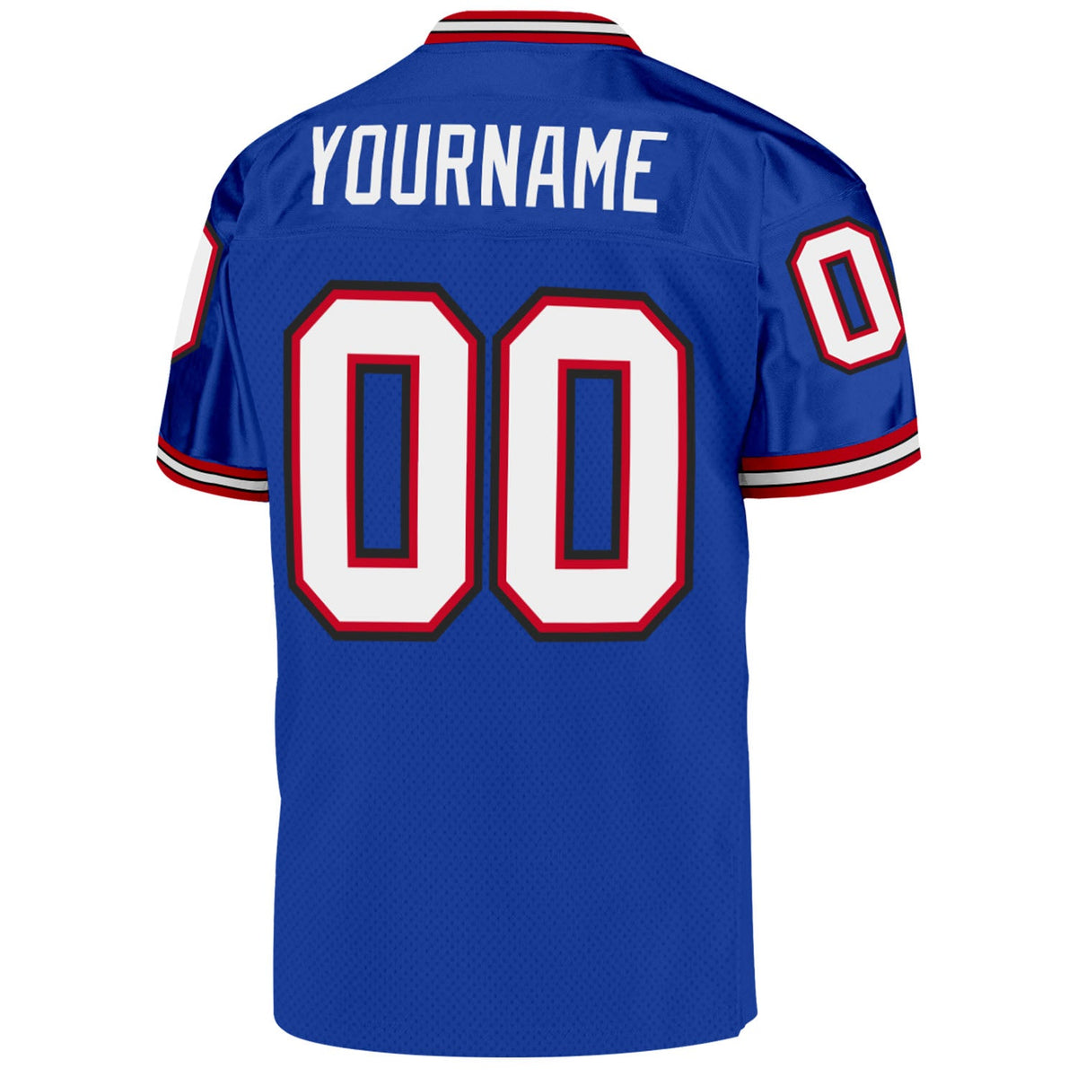 Custom Royal White-Red Mesh Authentic Throwback Football Jersey Limited