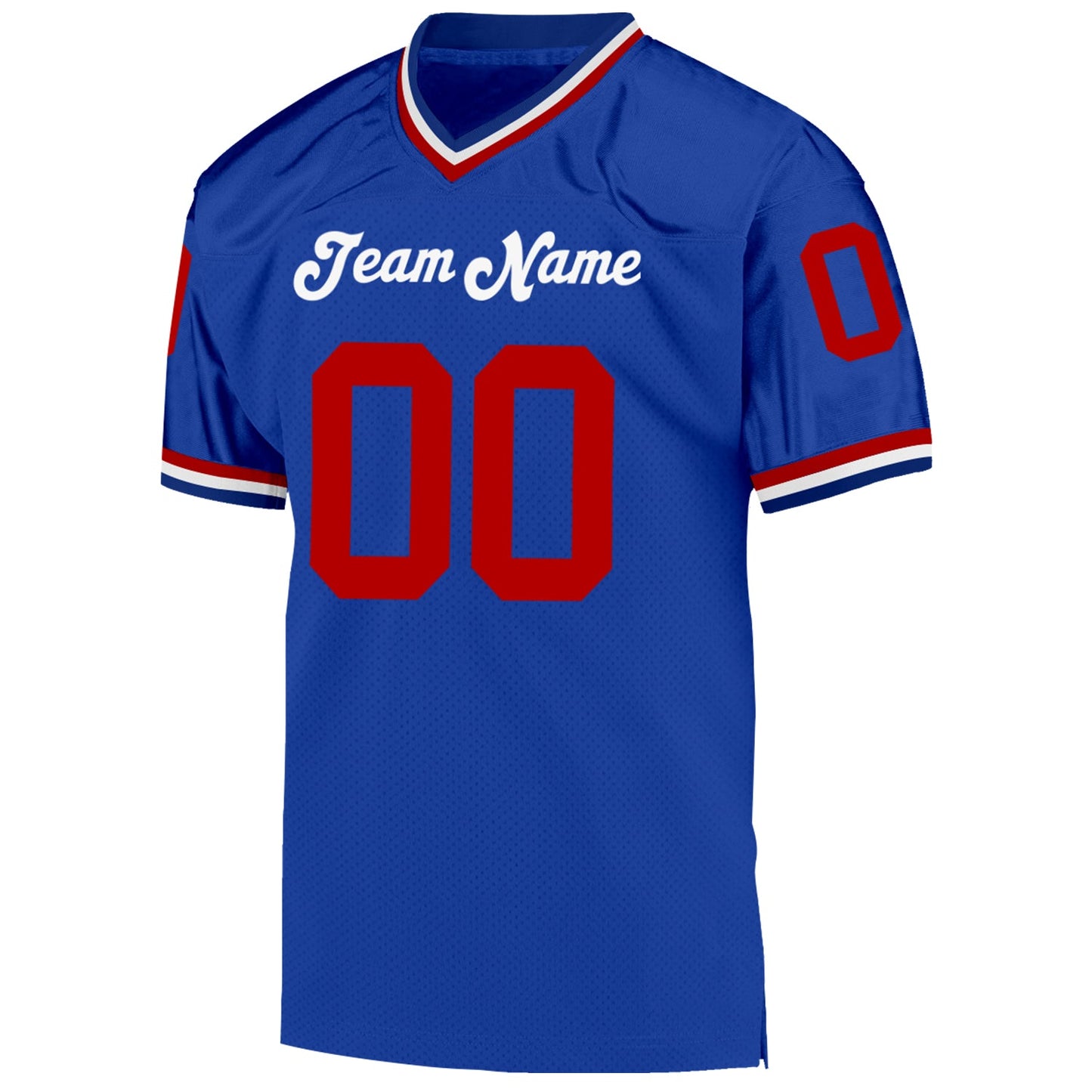 Custom Royal Red-White Mesh Authentic Throwback Football Jersey Limited