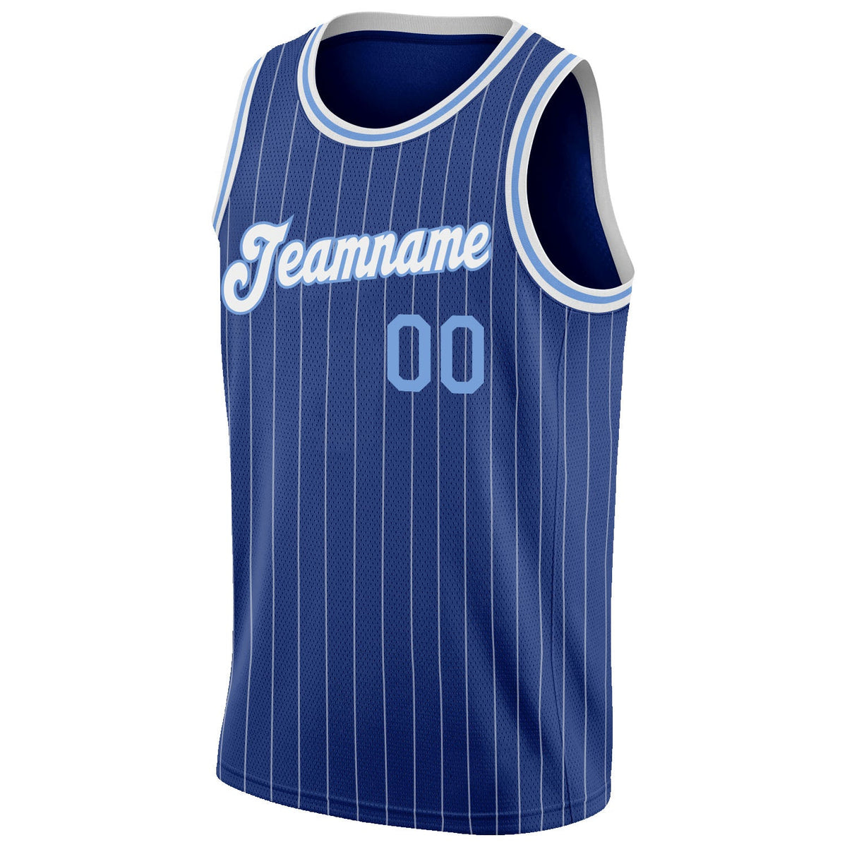 Custom Royal White Pinstripe Light Blue-White Authentic Basketball Jersey Limited