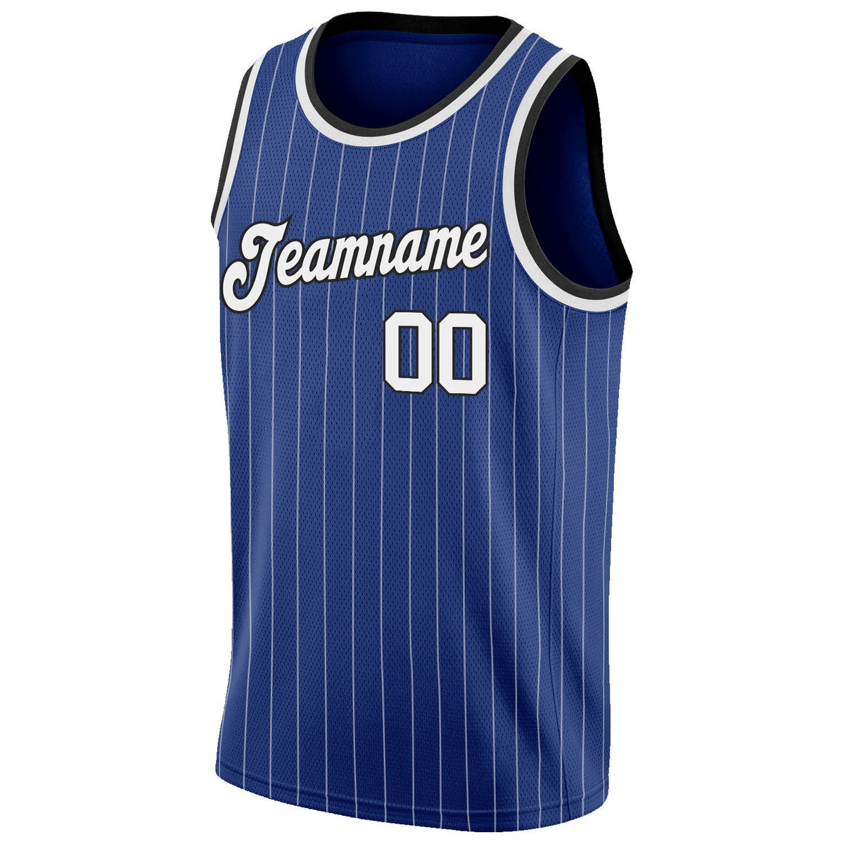 Custom Royal White Pinstripe White-Black Authentic Basketball Jersey Limited