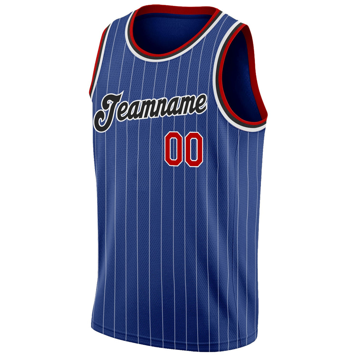 Custom Royal White Pinstripe Red-Black Authentic Basketball Jersey Limited