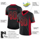 Custom Black Red-Old Gold Mesh Drift Fashion Football Jersey Limited