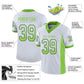 Custom White Neon Green-Navy Mesh Drift Fashion Football Jersey Limited