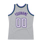 Custom Gray White-Purple Authentic Throwback Basketball Jersey Limited