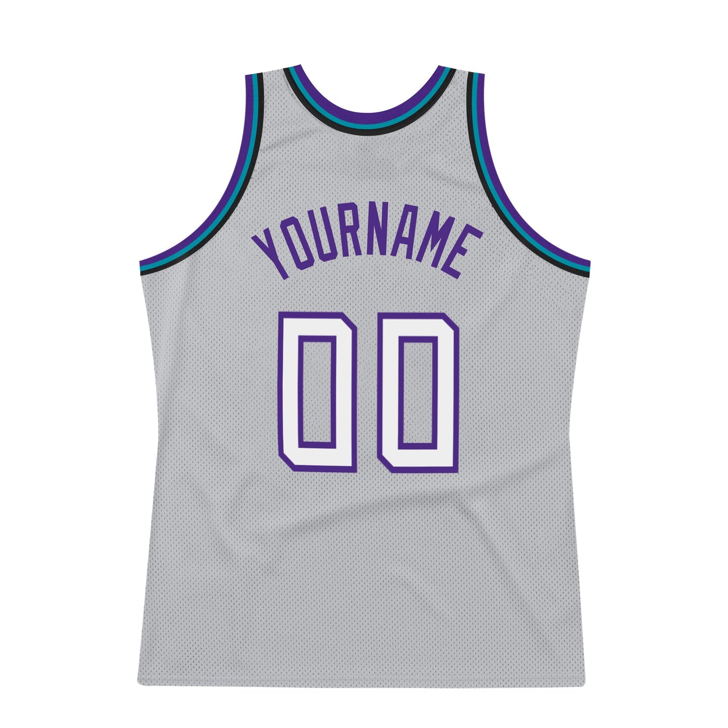 Custom Gray White-Purple Authentic Throwback Basketball Jersey Limited