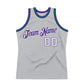 Custom Gray White-Purple Authentic Throwback Basketball Jersey Limited