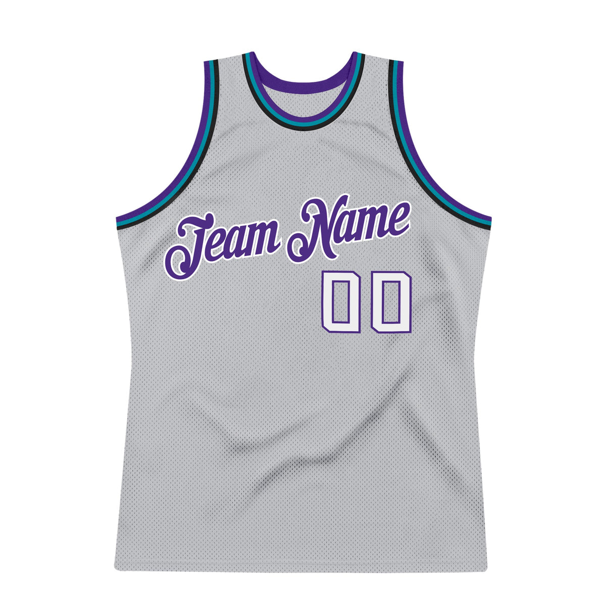 Custom Gray White-Purple Authentic Throwback Basketball Jersey Limited