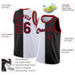 Custom White Black-Red Authentic Split Fashion Basketball Jersey Limited