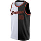 Custom White Black-Orange Authentic Split Fashion Basketball Jersey Limited