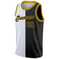 Custom White Black-Gold Authentic Split Fashion Basketball Jersey Limited