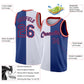 Custom White Royal-Red Authentic Split Fashion Basketball Jersey Limited