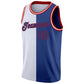 Custom White Royal-Red Authentic Split Fashion Basketball Jersey Limited