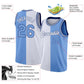 Custom White Light Blue-Royal Authentic Split Fashion Basketball Jersey Limited