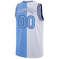 Custom White Light Blue-Royal Authentic Split Fashion Basketball Jersey Limited