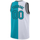 Custom White Teal-Black Authentic Split Fashion Basketball Jersey Limited