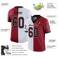 Custom Cardinal Black-White Mesh Split Fashion Football Jersey Limited