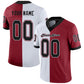 Custom Cardinal Black-White Mesh Split Fashion Football Jersey Limited