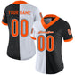 Custom Black Orange-White Mesh Split Fashion Football Jersey Limited