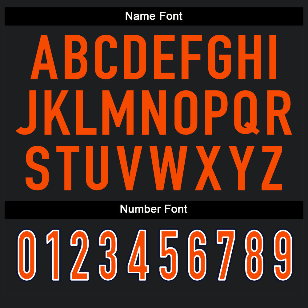 Custom Black Orange-White Mesh Split Fashion Football Jersey Limited