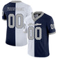 Custom Navy Gray-White Mesh Split Fashion Football Jersey Limited