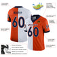 Custom Orange Navy-White Mesh Split Fashion Football Jersey Limited