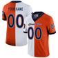 Custom Orange Navy-White Mesh Split Fashion Football Jersey Limited
