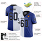Custom Royal Black-White Mesh Split Fashion Football Jersey Limited