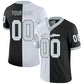 Custom Black Silver-White Mesh Split Fashion Football Jersey Limited